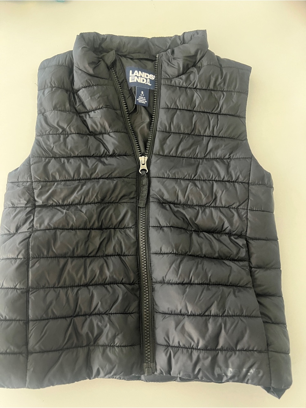 Lands' End Kids Black Puffer Vest